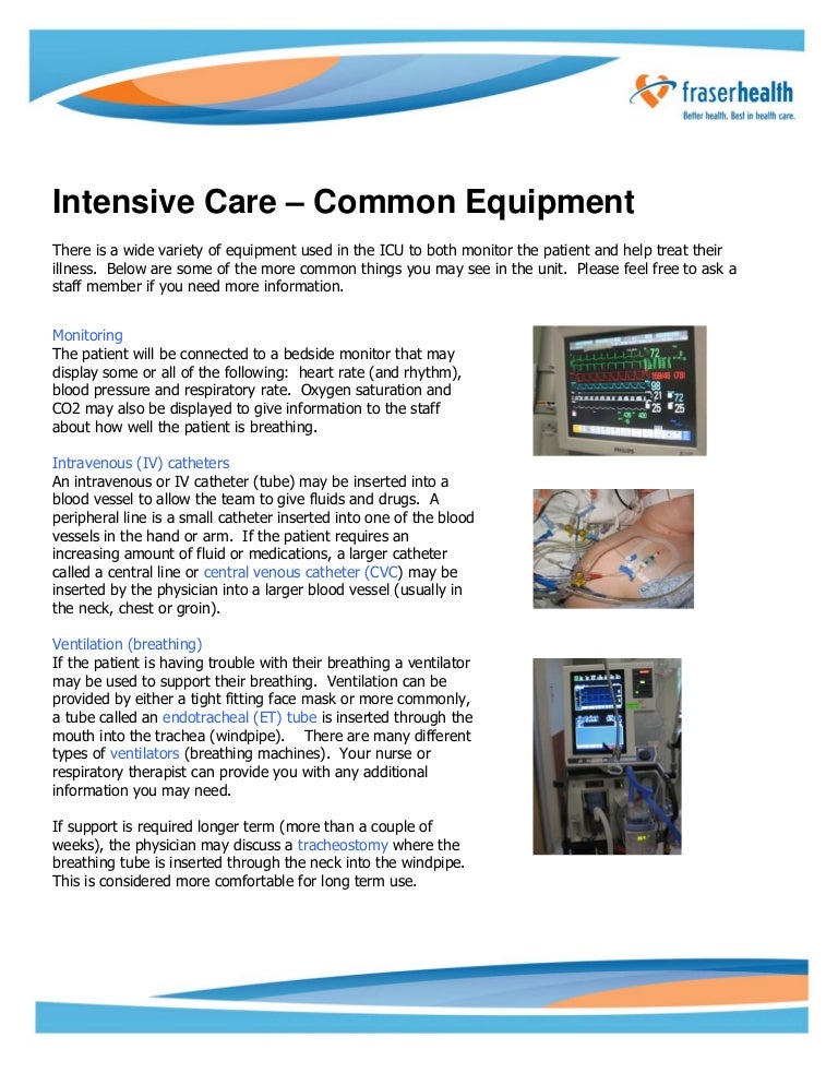 Icu common equipment