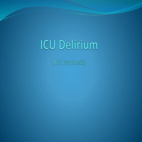 Icu delirium