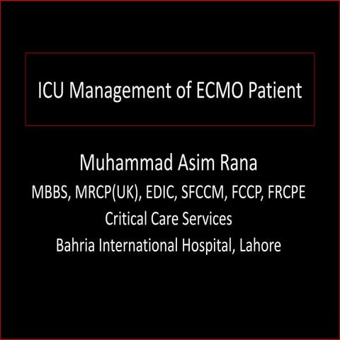 ICU management of ECMO pt