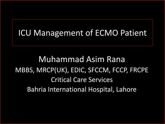 CPB on ECMO pt.pptx | Heart and Cardiovascular Diseases | Diseases and ...