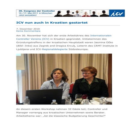 ICV nun auch in Kroatien gestartet