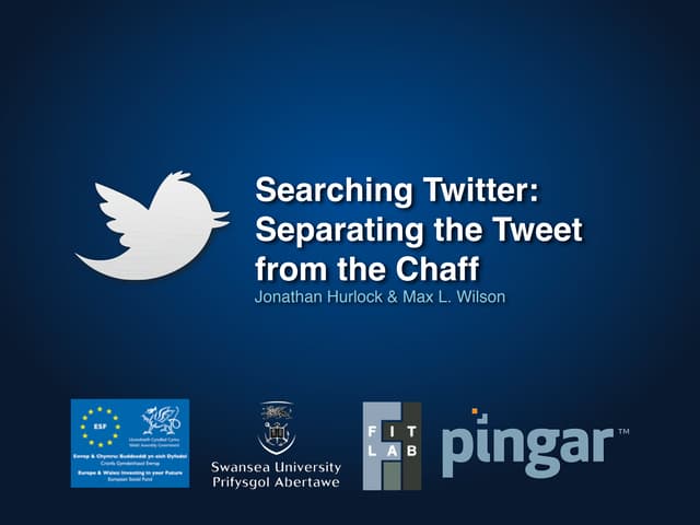 Searching Twitter: Separating the Tweet from the Chaff