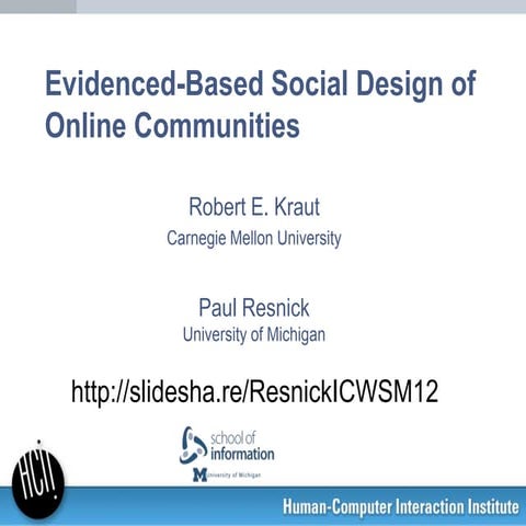 ICWSM Resnick tutorial2012