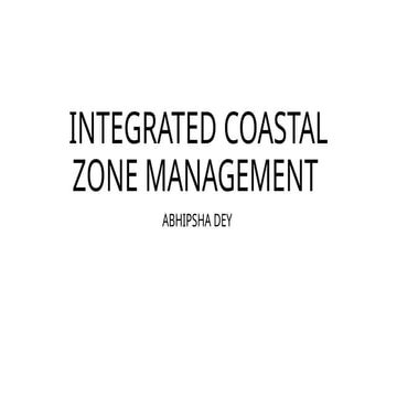 Integrated Coastal Zone Management Plan - Approach To Sustainable ...
