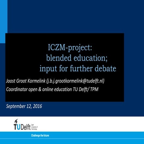 Iczm project blended_education 13.09.2016