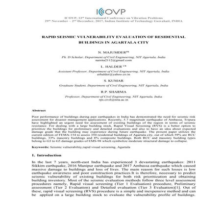 Id 165-rapid seismic vulnerability evaluation of residential buildings in aga...