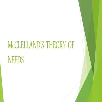 McClelland's Theory of Needs