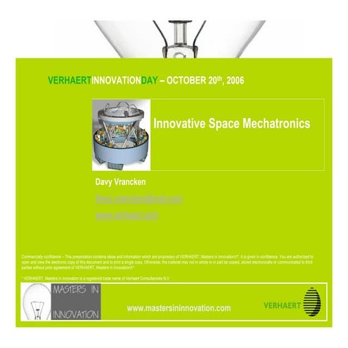 Innovative Space Mechatronics Verhaert Space