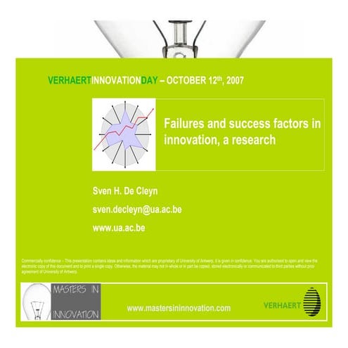 Failures & Success Factors In Innovation Antwerp University