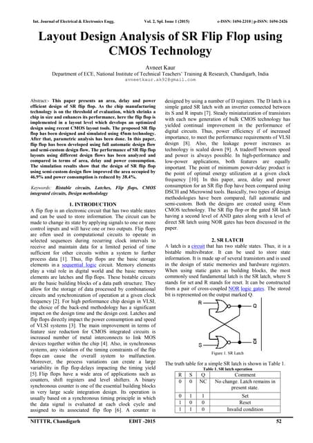 Implementation of D Flip Flop using CMOS Technology | PDF