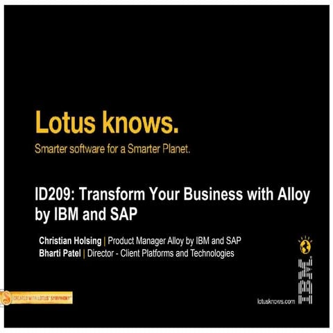Transform Your Business with Alloy by IBM and SAP