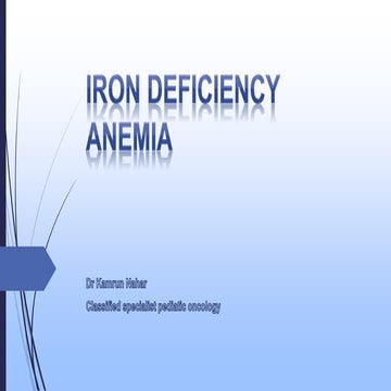 Iron Deficiency Anemia (IDA) in children- short vr