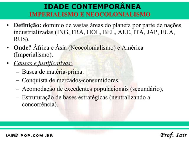 Imperialismo e Neocolonialismo