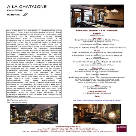 Restaurant a la châtaigne - Paris