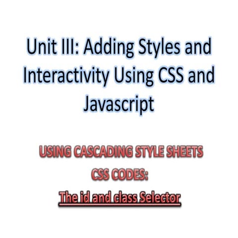 Id and class selector | PPTX