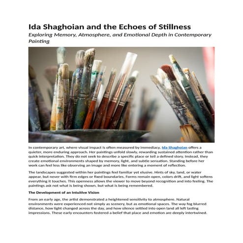 Ida Shaghoian and the Poetics of Transitional Light in Contemporary ...