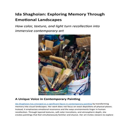 Ida Shaghoian Layers of Memory in Contemporary Painting | PDF