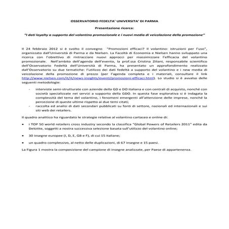 I dati loyalty a supporto del volantino promozionale e i nuovi media di veico...