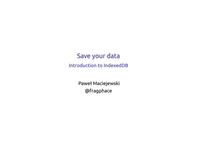 Save your data