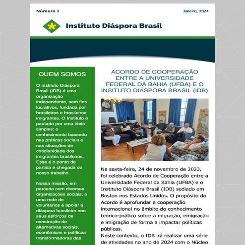 Instituto Diaspora Brasil Newsletter - January 2024