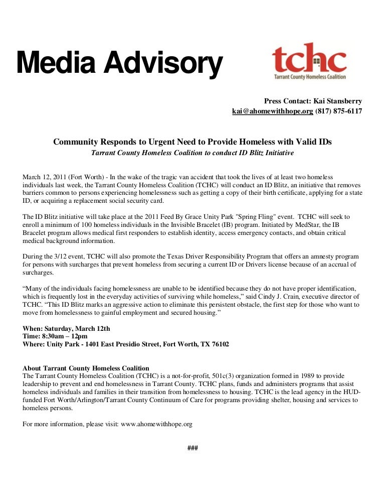 Id Blitz Media Advisory