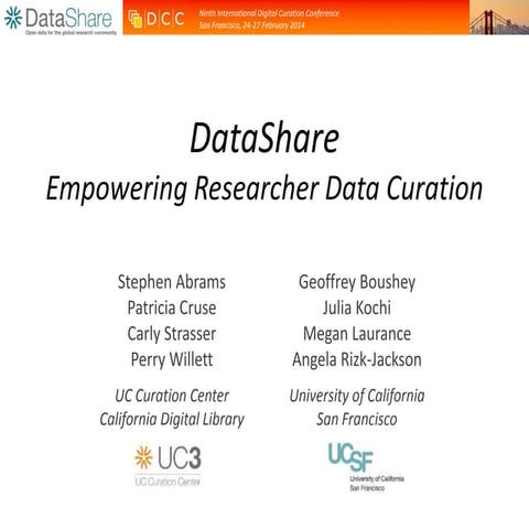 DataShare: Empowering Researcher Data Curation