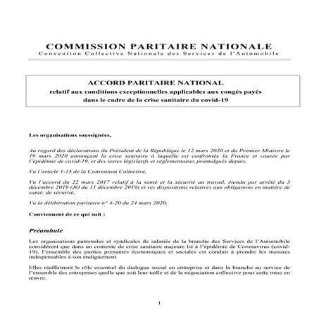 Idcc 1090 accord conges payes covid 19