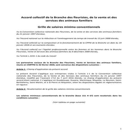 Idcc 1978 accord collectif salaires