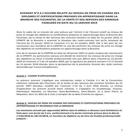 Idcc 1978 avenant diplome apprentissage