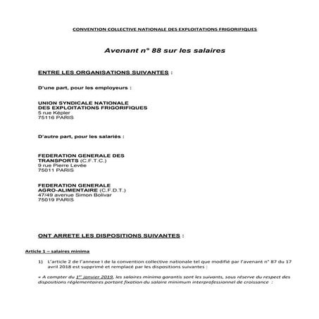 Idcc 200 avenant salaires