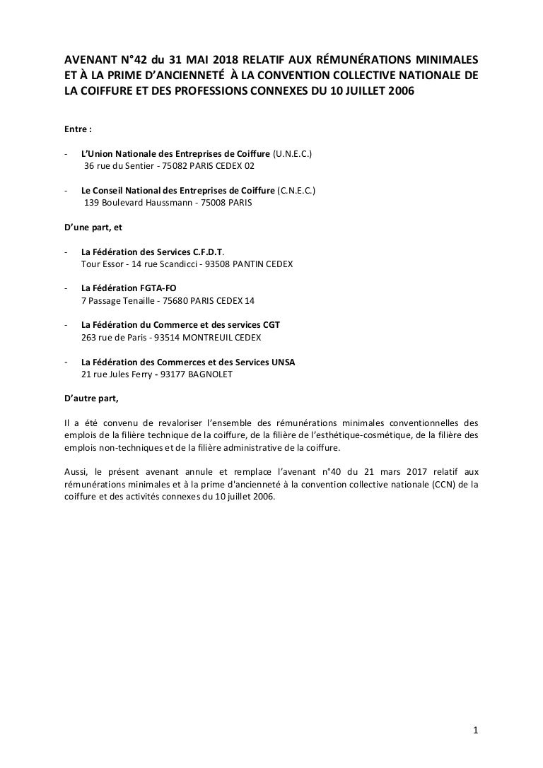 Idcc 2596 Avenant Salaires