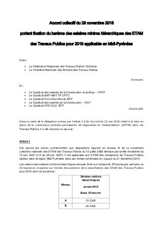 Idcc 2614 accord salaires midi pyrenees