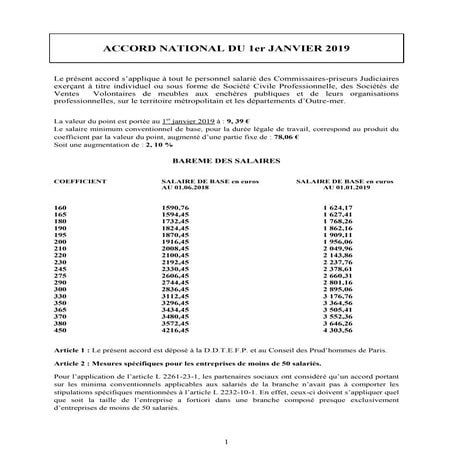 Idcc 2785 accord national salaires