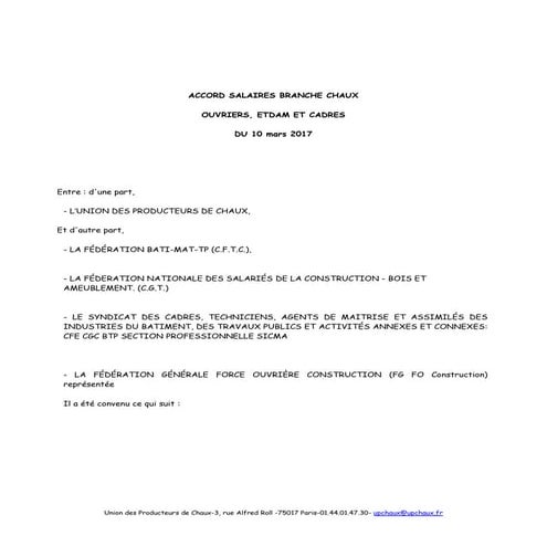 Idcc 3151 accord salaires 2017