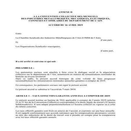 Idcc 914 accord salaires