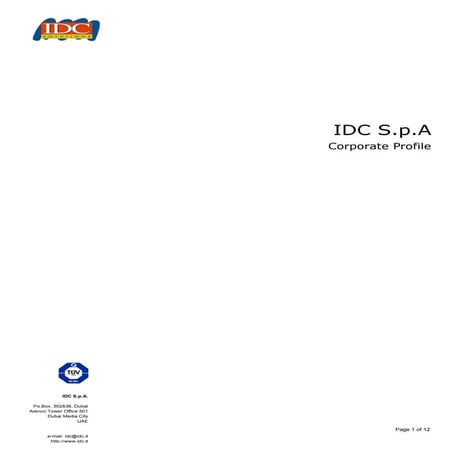 IDC S.p.A Corporate Profile