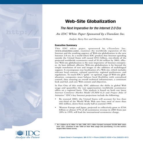 IDC Globalization Report