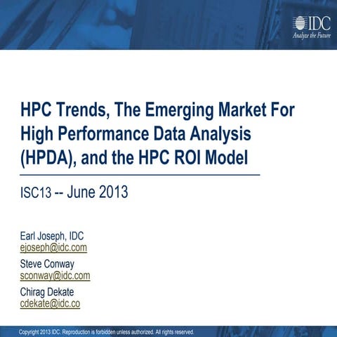 IDC Report on HPC Market Trends June 2013