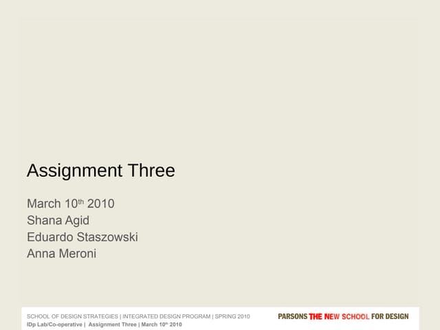 IDp Lab/Co-operative 2010 Assignment 3