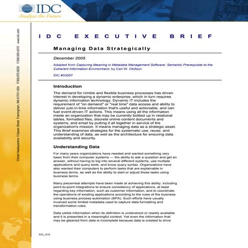 Managing Data Strategically