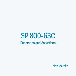 NIST SP 800-63C #idcon vol.22