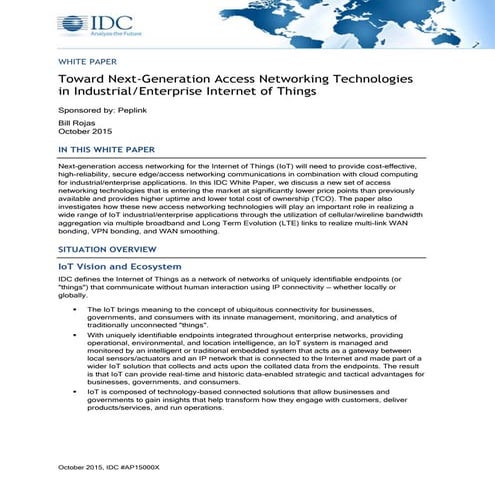 IDC: Peplink Adds Resilience to IoT Networks