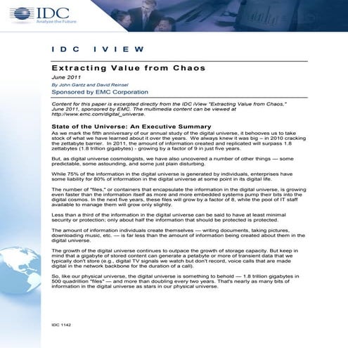 IDC Report Extracting-Value-from-Chaos