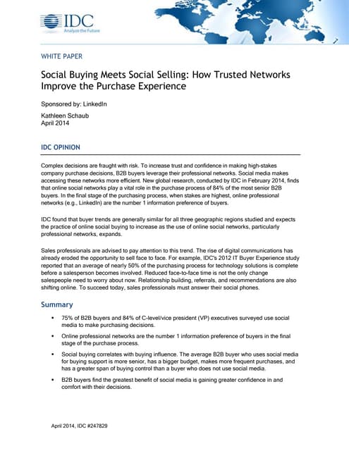 Social Buying Meets Social Selling: How Trusted Networks Improve the Purchase...