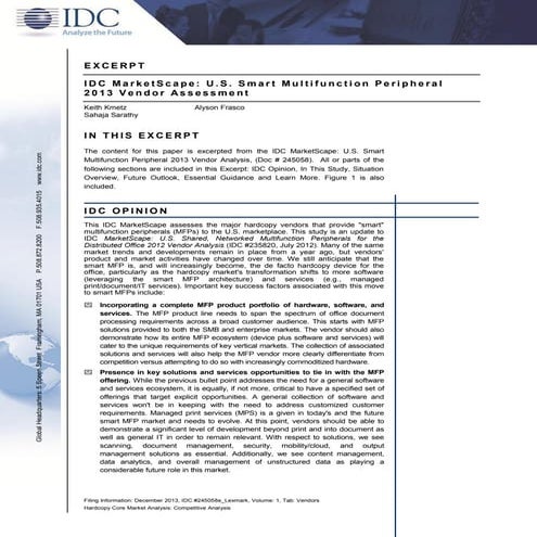 IDC Smart MFP Leaders - Konica Minolta