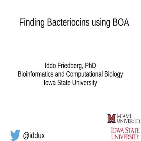Genome Informatics 2015 Bacteriocin Discovery