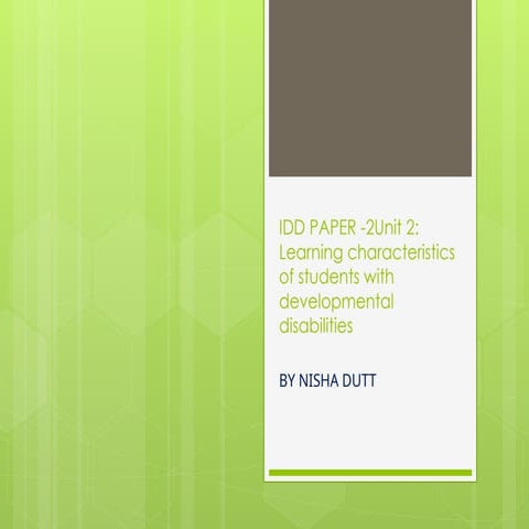 IDD PAPER for Ded education for students to learn about Curriculum ...