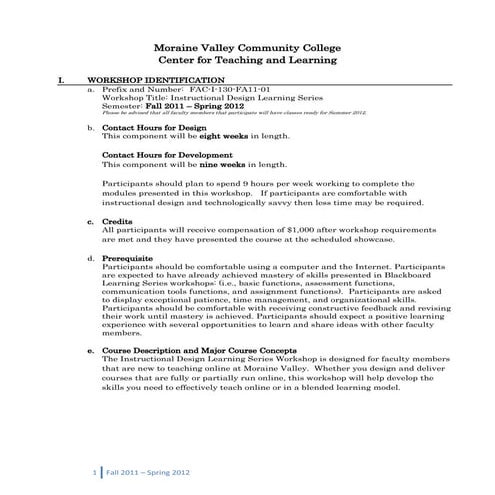 Instructional Design Series -Fall 2011