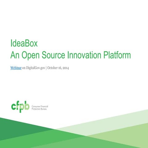 Webinar: IdeaBox: An Open Source Internal Ideation Tool from CFPB