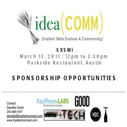 IdeaComm: Food+Tech Event at SXSWi